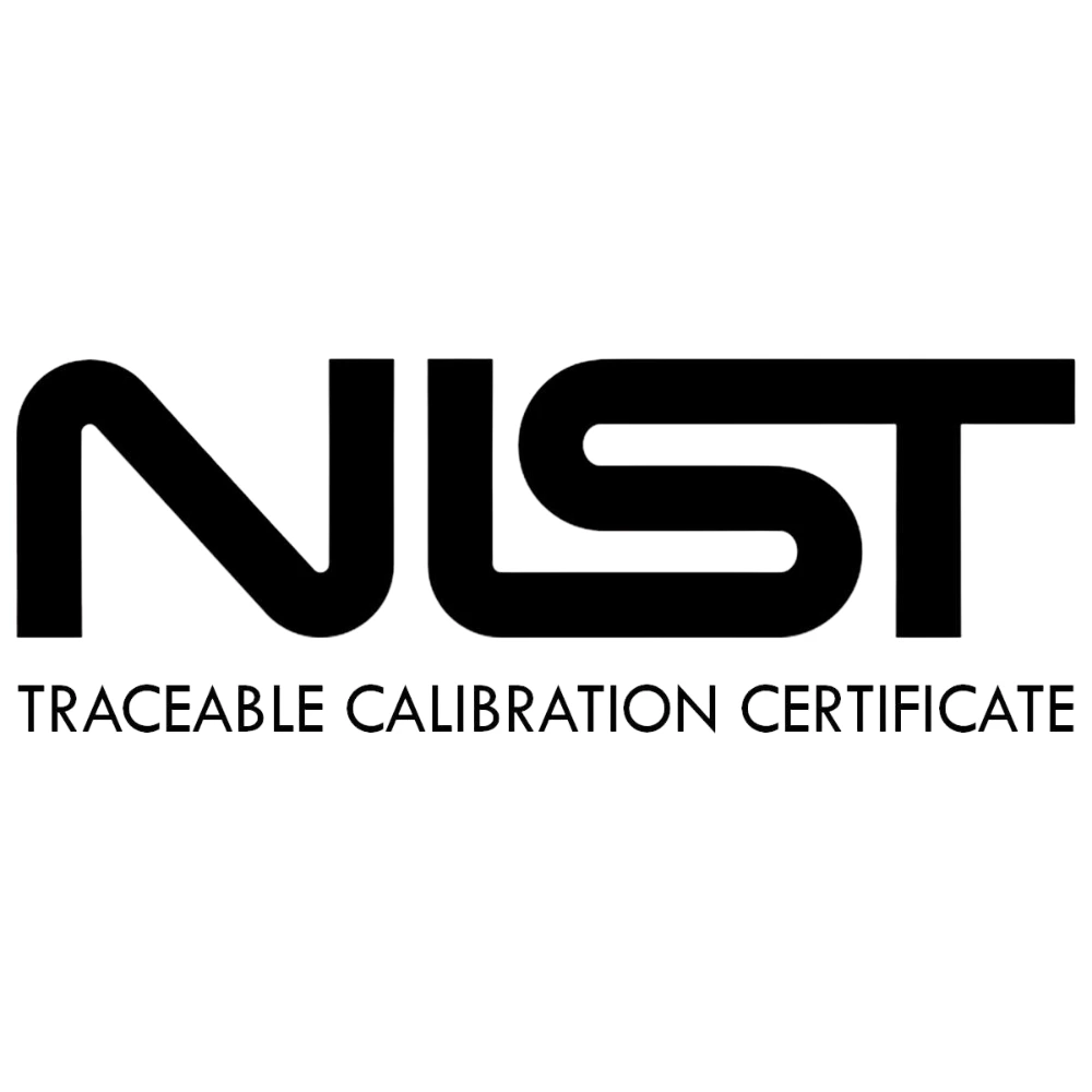 NIST-traceable calibration certificate
